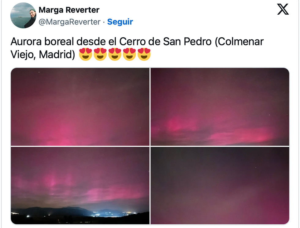 Tormenta solar con aurora boreal Colmenar Viejo