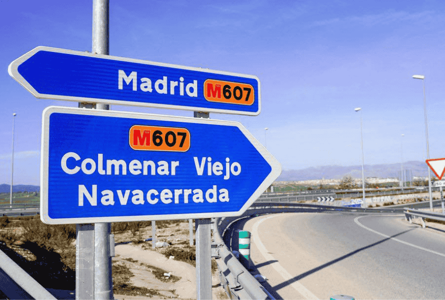 M-607 entre Tres Cantos y Colmenar Viejo